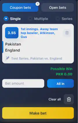 1win cricket betting